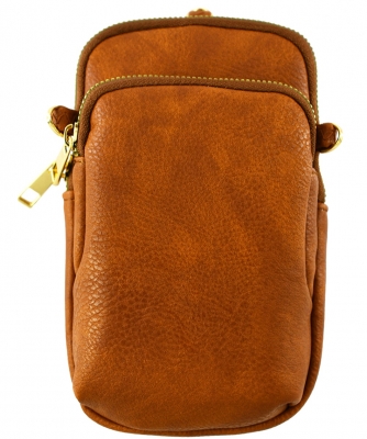 Fashion Mini Crossbody Bag Cell Phone Purse AD720 TAN